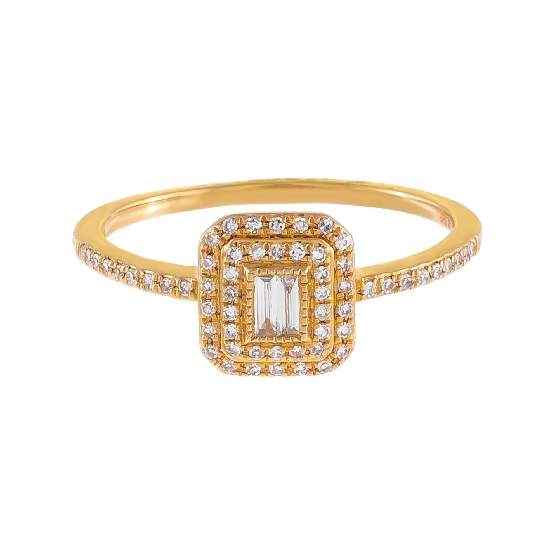 Diamond Baguette Illusion Ring 14K sold by Adina Eden's product image thumbnail 3