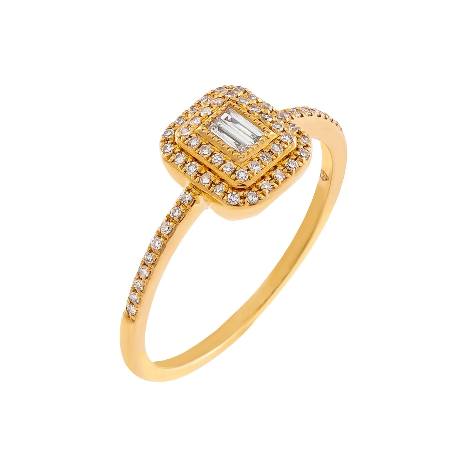 Diamond Baguette Illusion Ring 14K sold by Adina Eden's