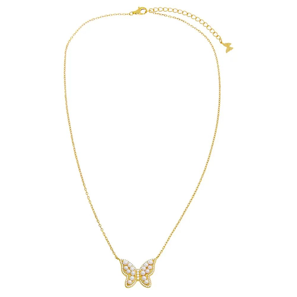 Pearl Butterfly Necklace sold by Adina Eden's product image thumbnail 3