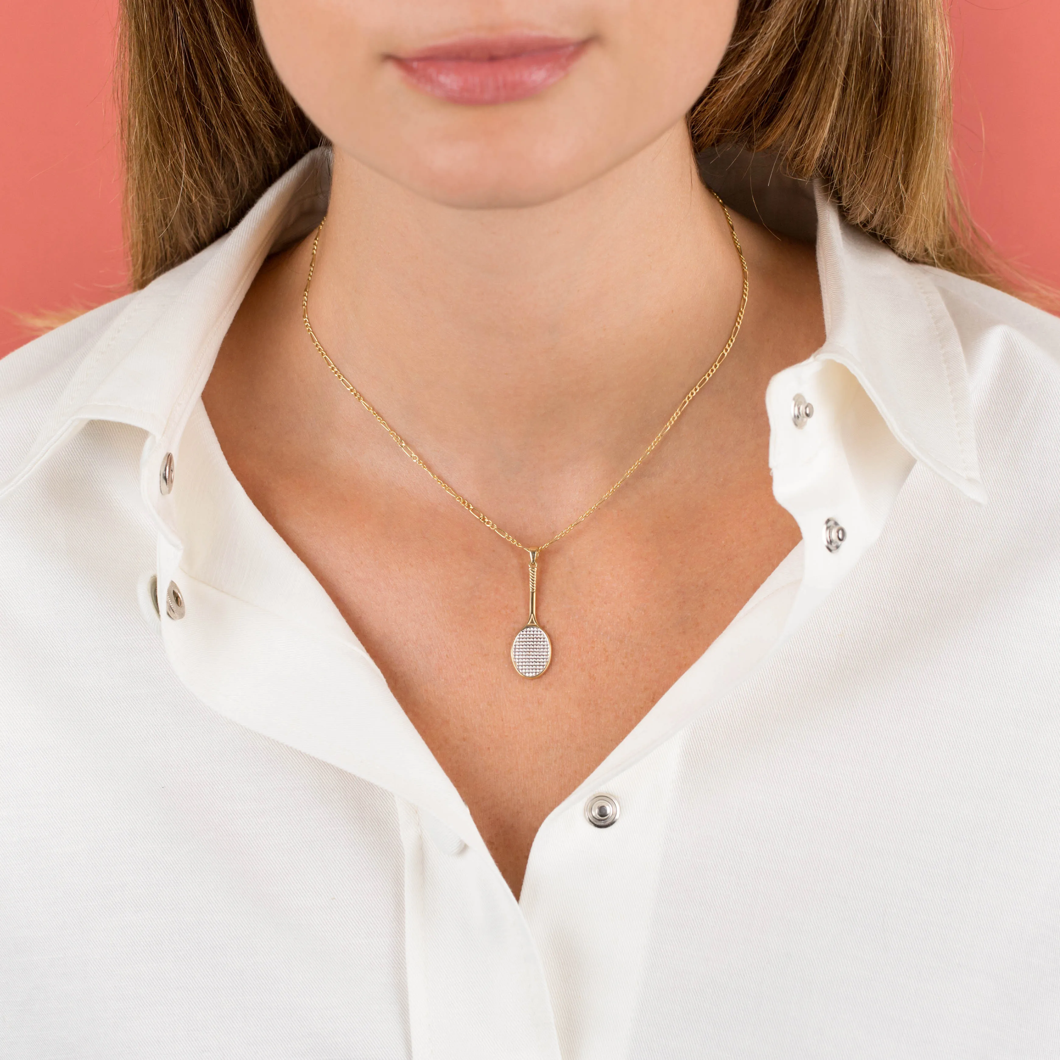 Tennis Racket Necklace 14K sold by Adina Eden's product image thumbnail 2