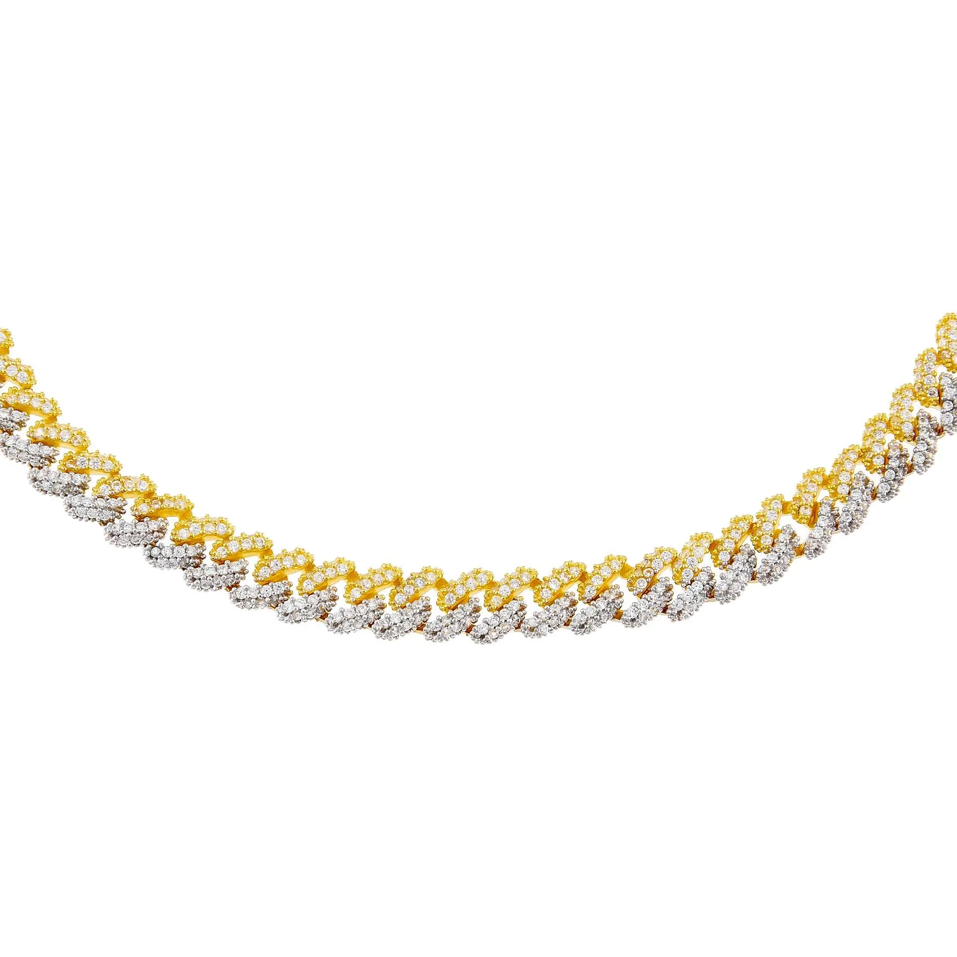 Two Tone Pavé Chain Link Choker sold by Adina Eden's