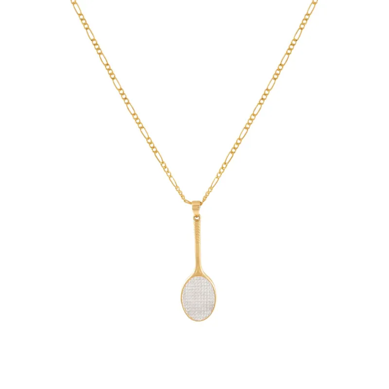 Tennis Racket Necklace 14K sold by Adina Eden's
