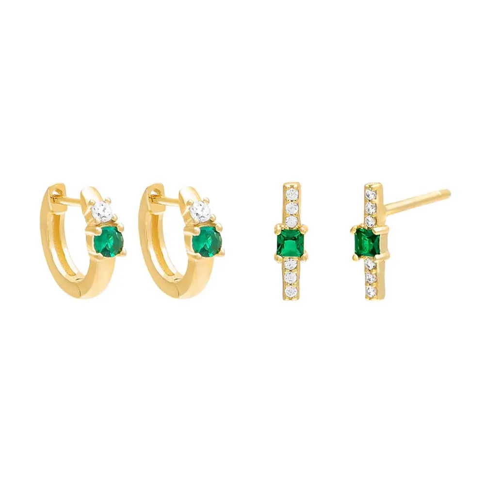 CZ x Colored Earring Combo Set sold by Adina Eden's product image thumbnail 3