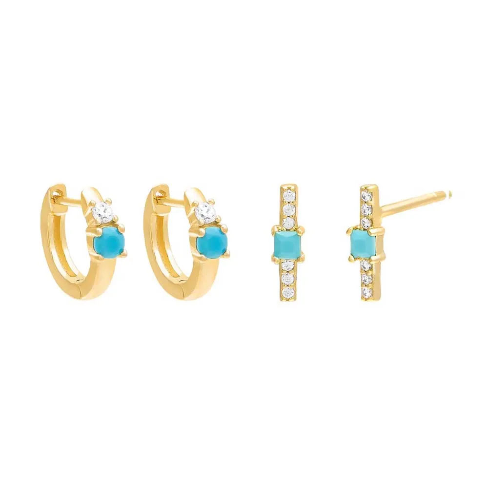 CZ x Colored Earring Combo Set sold by Adina Eden's product image thumbnail 4