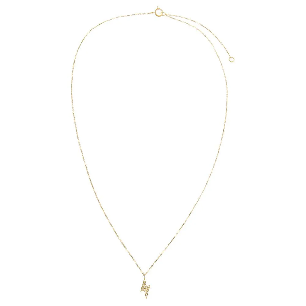 Diamond Pave Lightning Bolt Necklace 14K sold by Adina Eden's product image thumbnail 3