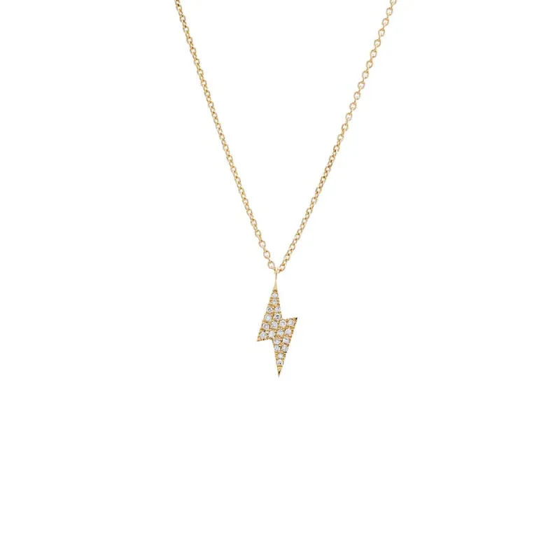 Diamond Pave Lightning Bolt Necklace 14K sold by Adina Eden's