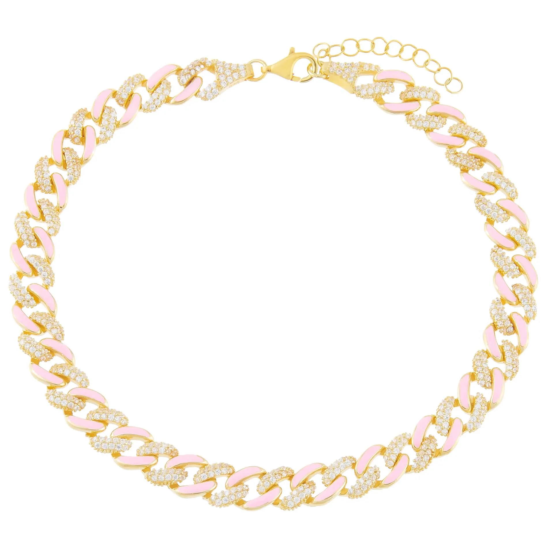 Pastel Enamel Chain Link Anklet sold by Adina Eden's