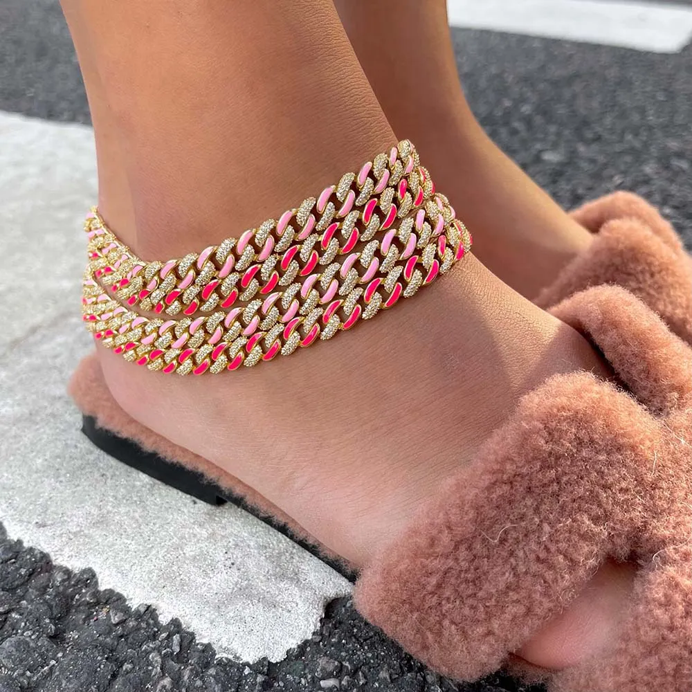 Pastel Enamel Chain Link Anklet sold by Adina Eden's product image thumbnail 2