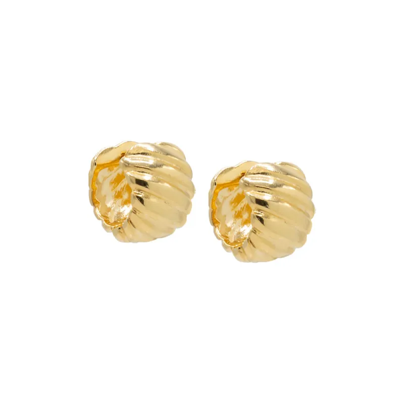 Ultra Wide Mini Ridged Huggie Earring sold by Adina Eden's