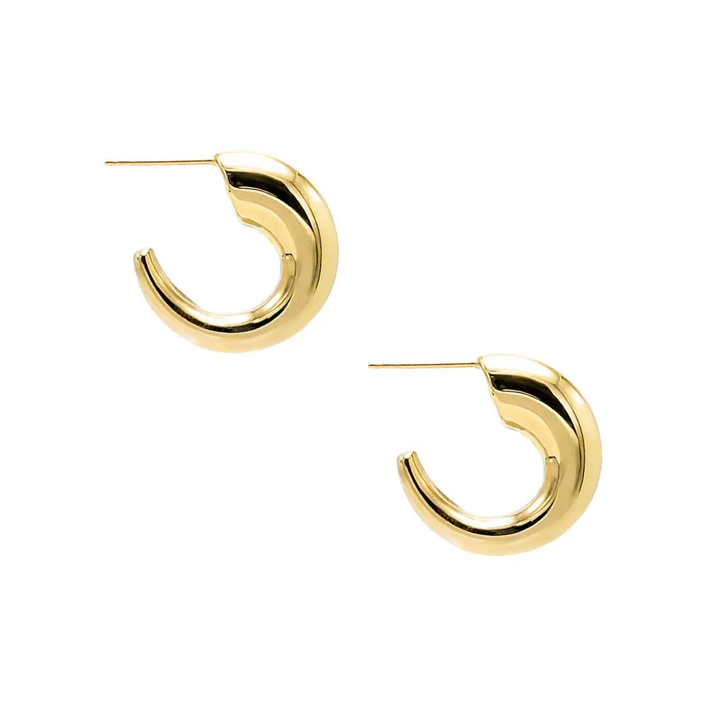 Solid Graduated Open Hoop Earring 14K sold by Adina Eden's product image thumbnail 3