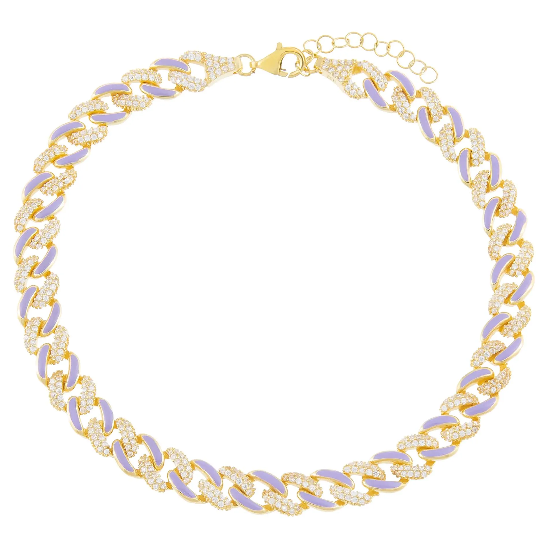 Pastel Enamel Chain Link Anklet sold by Adina Eden's product image thumbnail 3