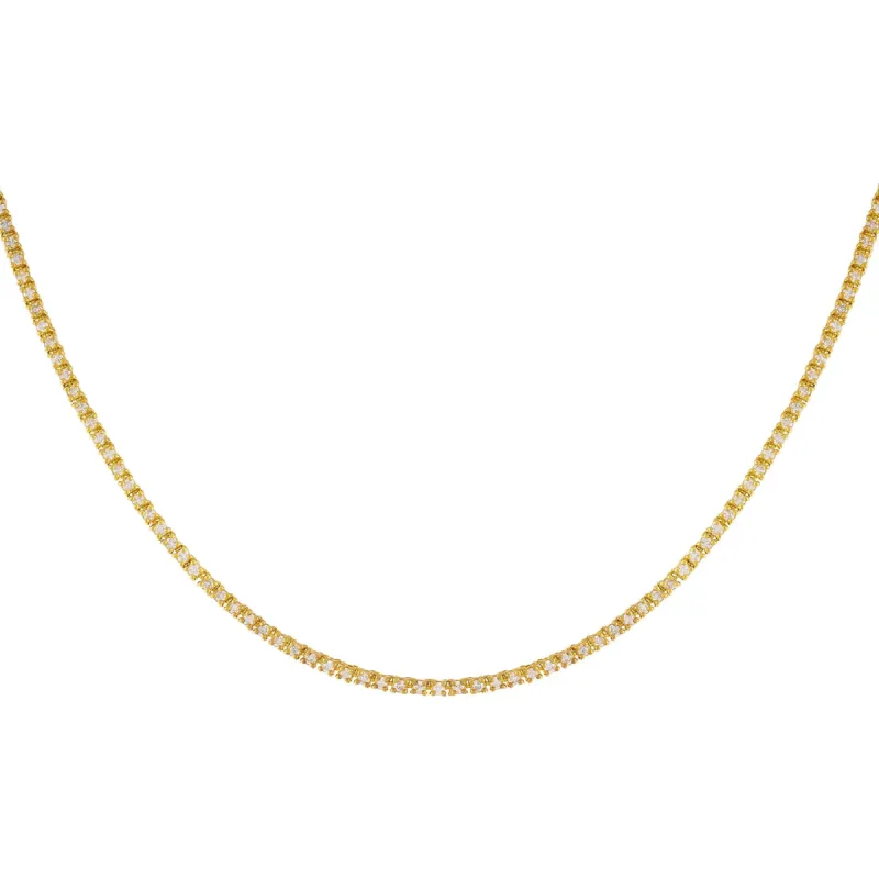 Dainty Diamond Tennis Necklace 14K sold by Adina Eden's