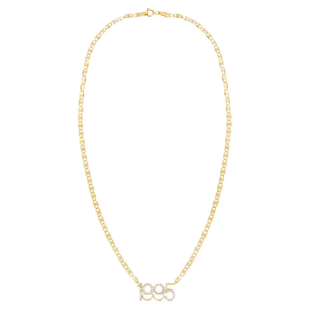 Solid X Pavé Year Nameplate Link Necklace sold by Adina Eden's product image thumbnail 4