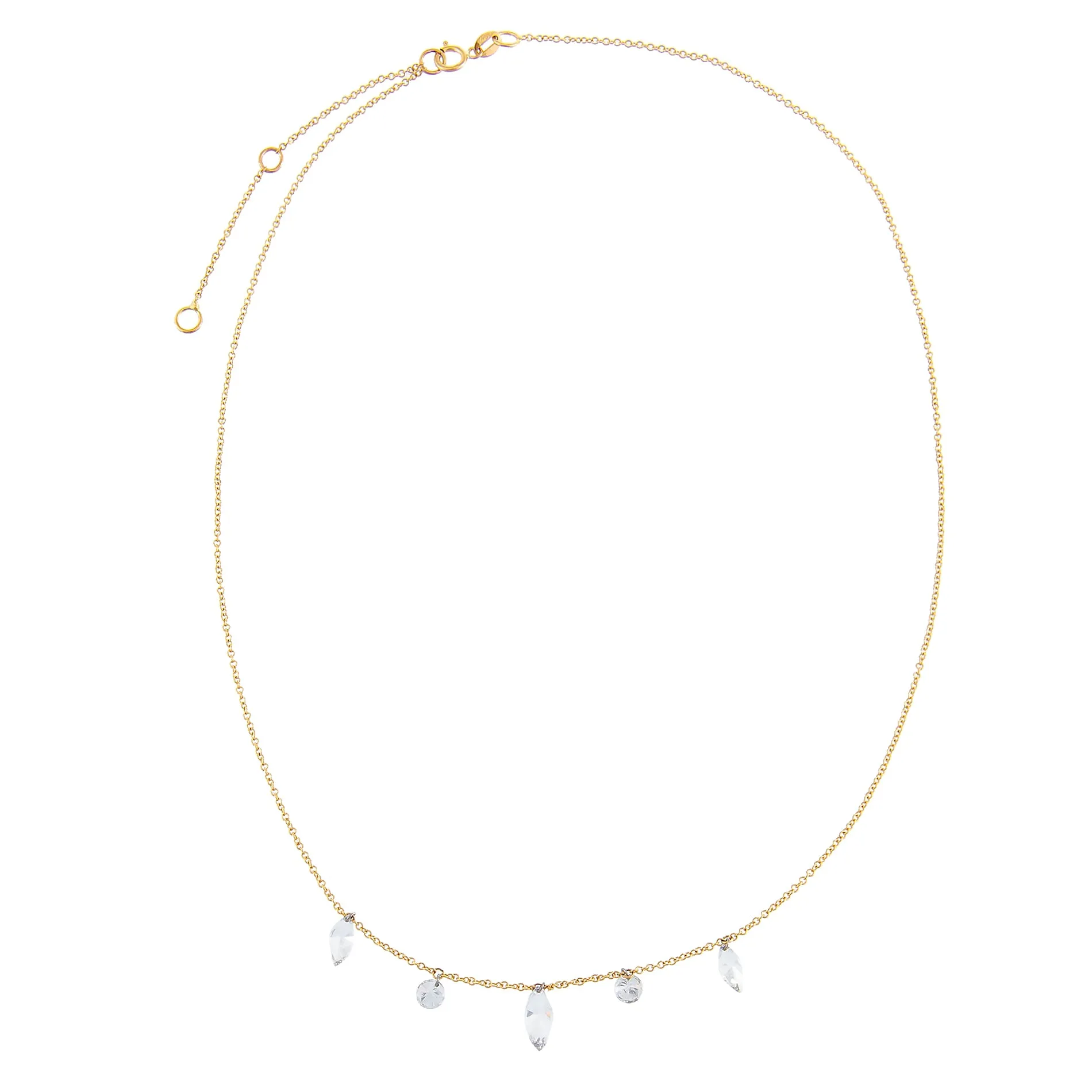 Floating Diamond Marquee & Round Necklace 18K sold by Adina Eden's product image thumbnail 3