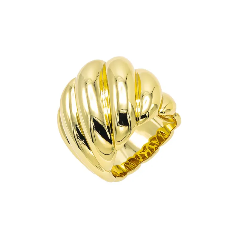 Solid Wide Ridged Band Ring sold by Adina Eden's