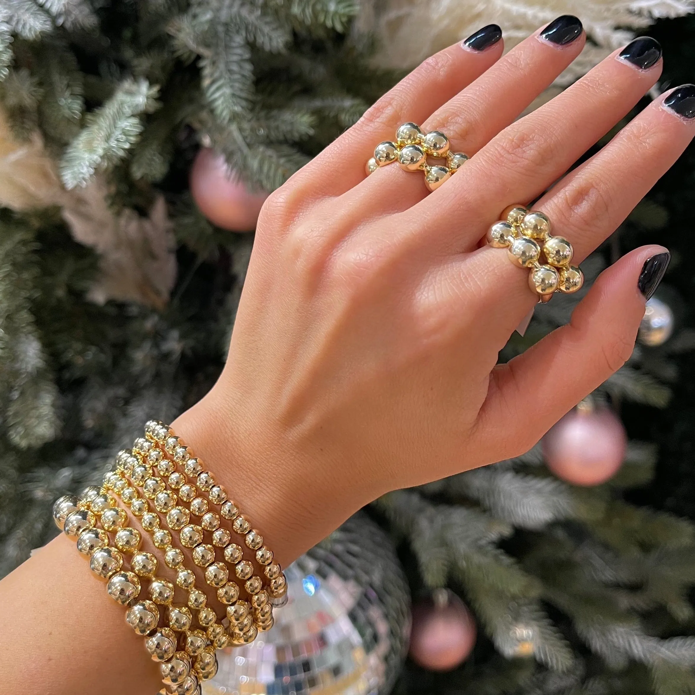 Puffed Beaded Ball Ring sold by Adina Eden's product image thumbnail 2