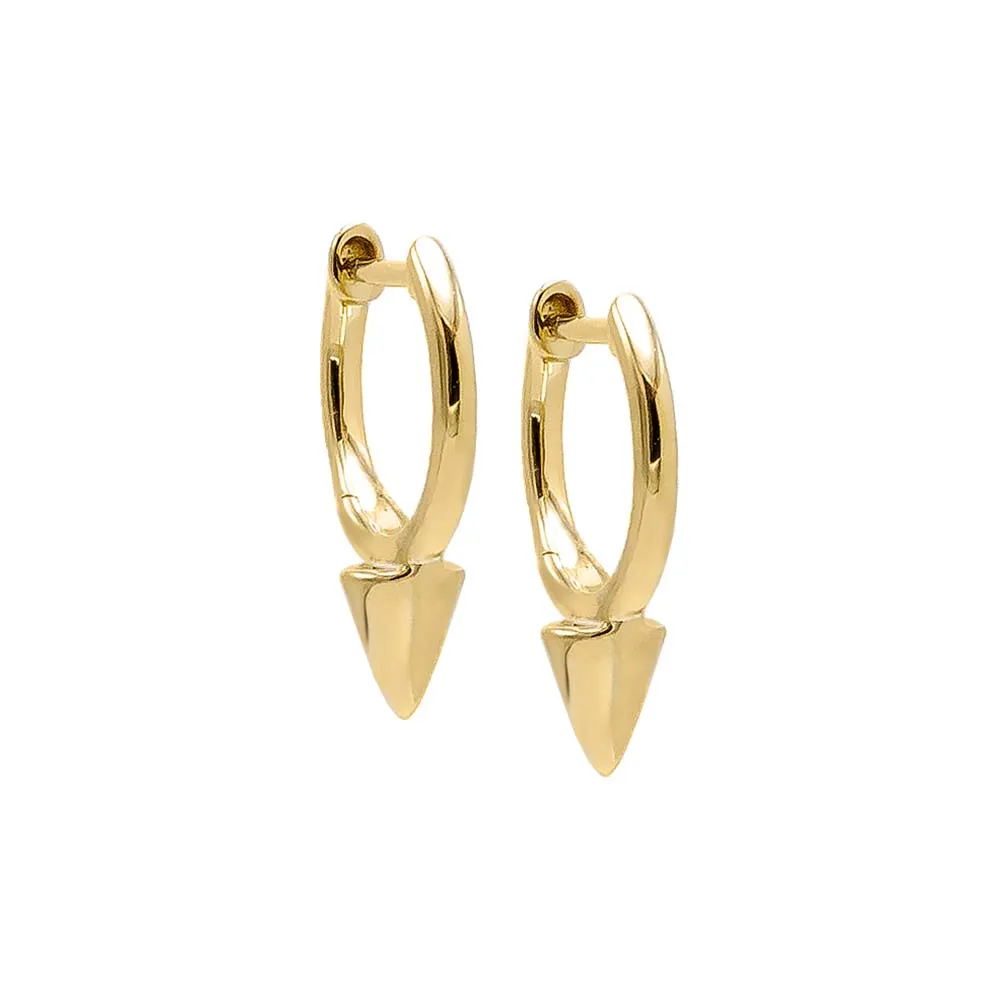 Solid Spike Huggie Earring 14K sold by Adina Eden's