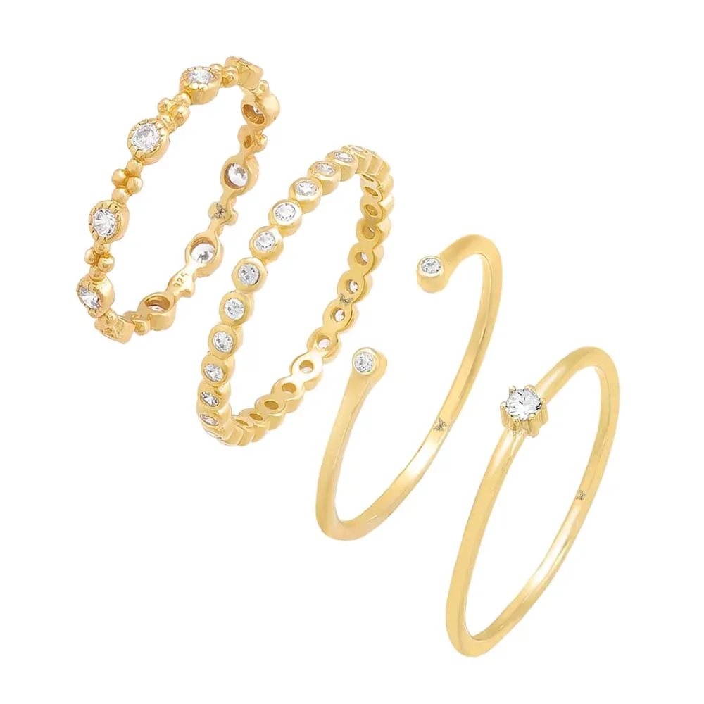 Gold Goddess Ring Combo Set sold by Adina Eden's