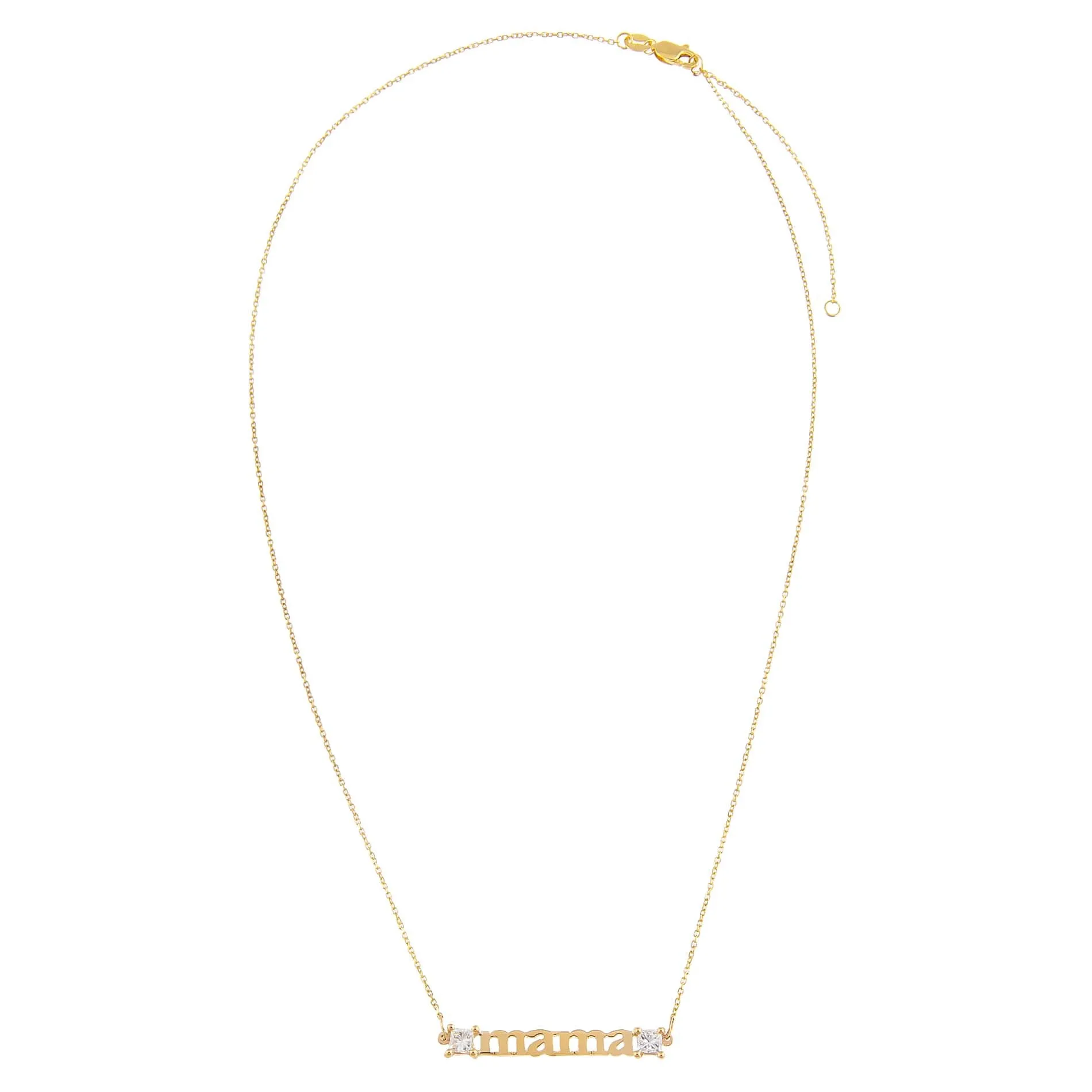 Diamond Princess Cut Mama Necklace 14K sold by Adina Eden's product image thumbnail 3