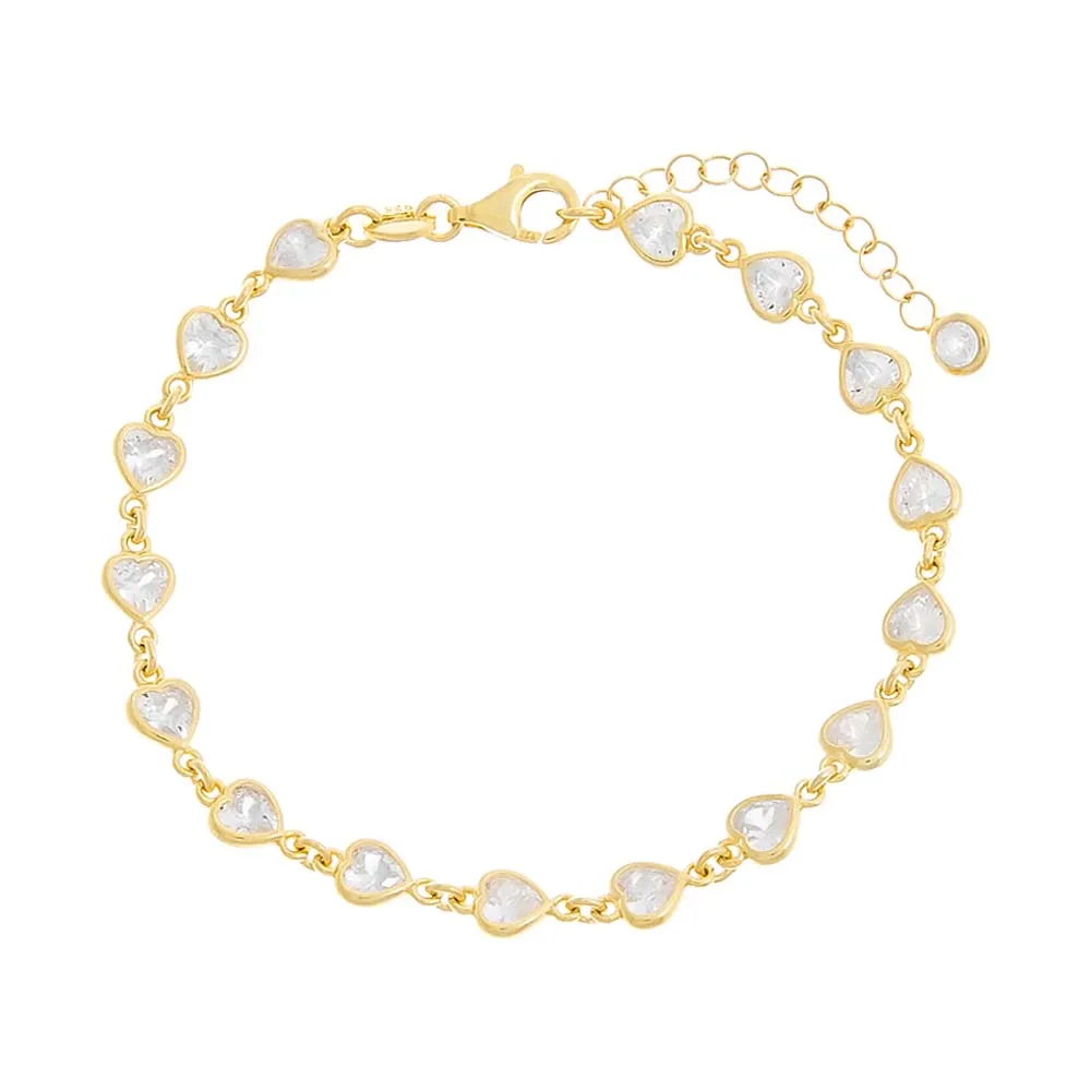 Bezel Heart Bracelet sold by Adina Eden's