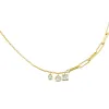 CZ Charms Rolo X Link Chain Necklace sold by Adina Eden's