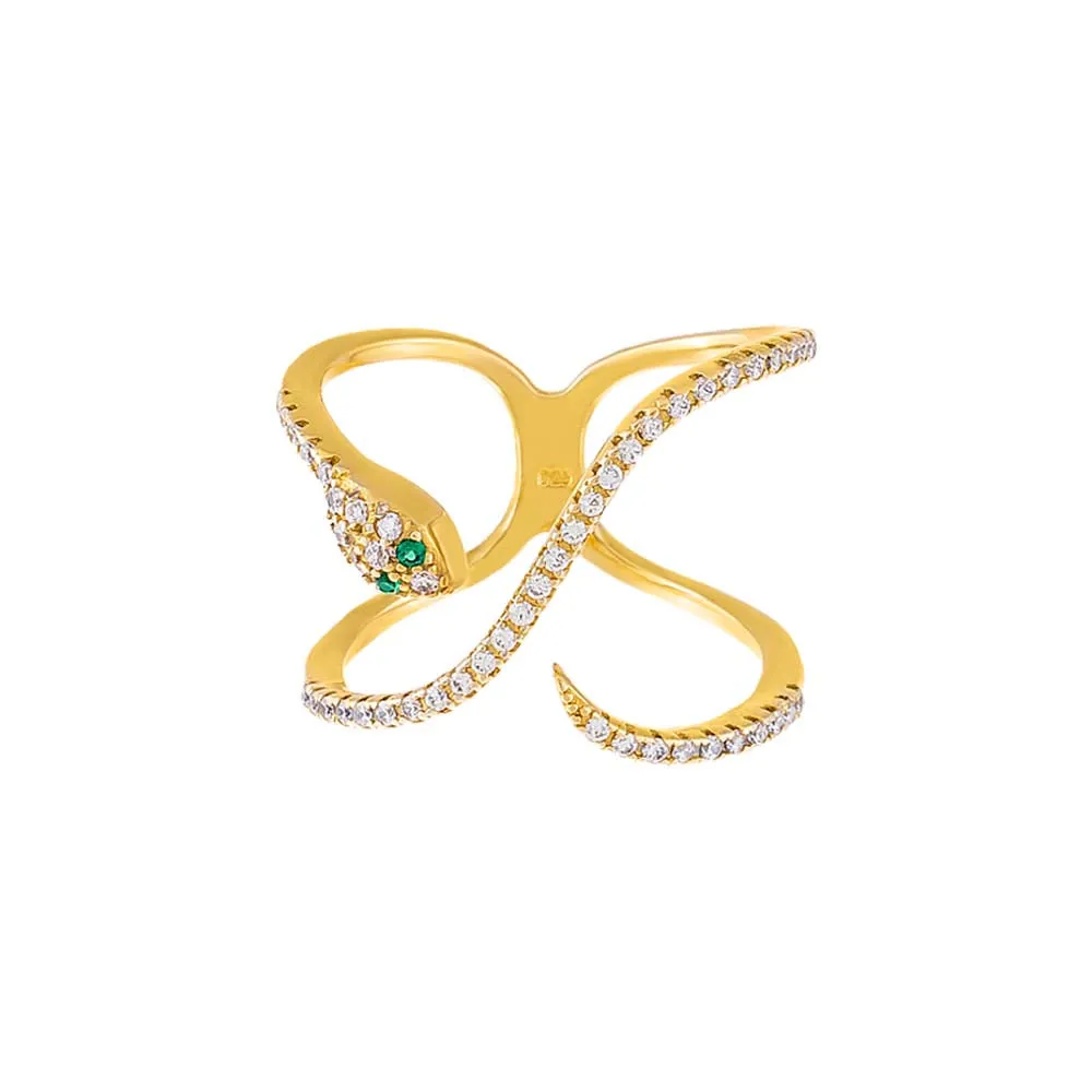 Pavé Snake Swirl Ring sold by Adina Eden's product image thumbnail 4