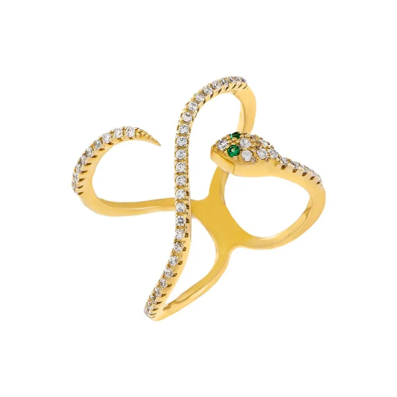 Pavé Snake Swirl Ring sold by Adina Eden's
