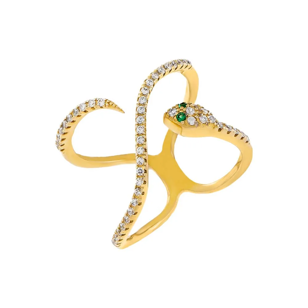 Pavé Snake Swirl Ring sold by Adina Eden's