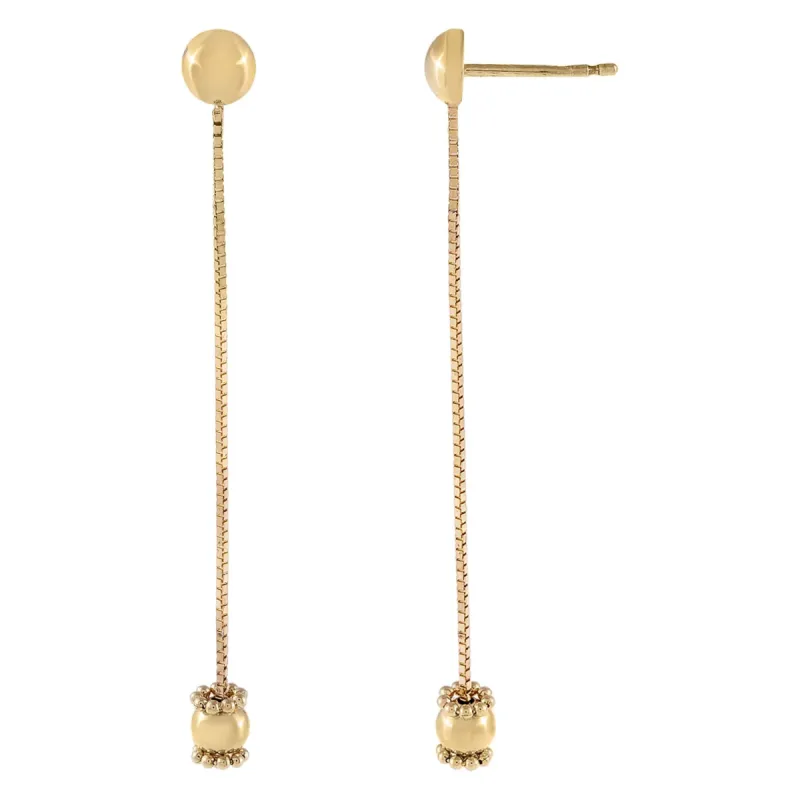 Box Chain Charm Drop Stud Earring 14K sold by Adina Eden's