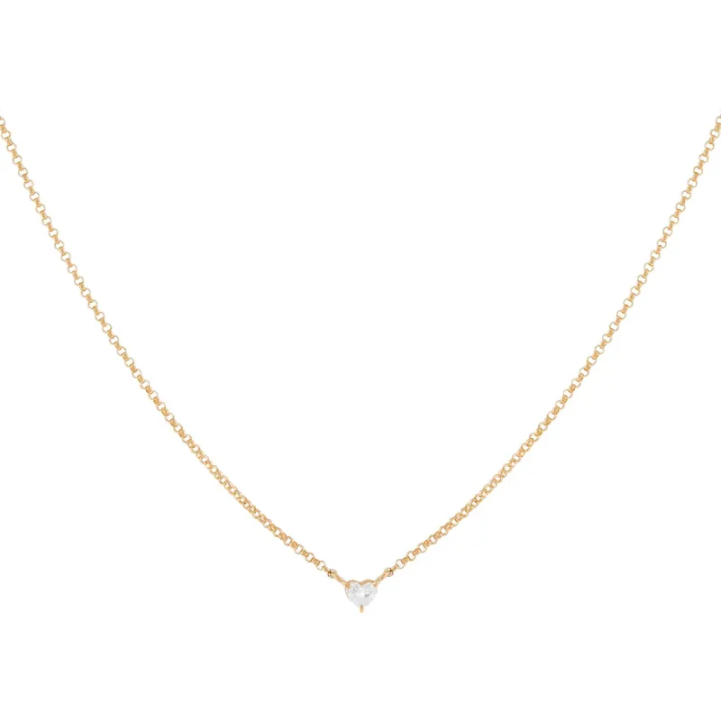Mini Diamond Heart Necklace 14K sold by Adina Eden's