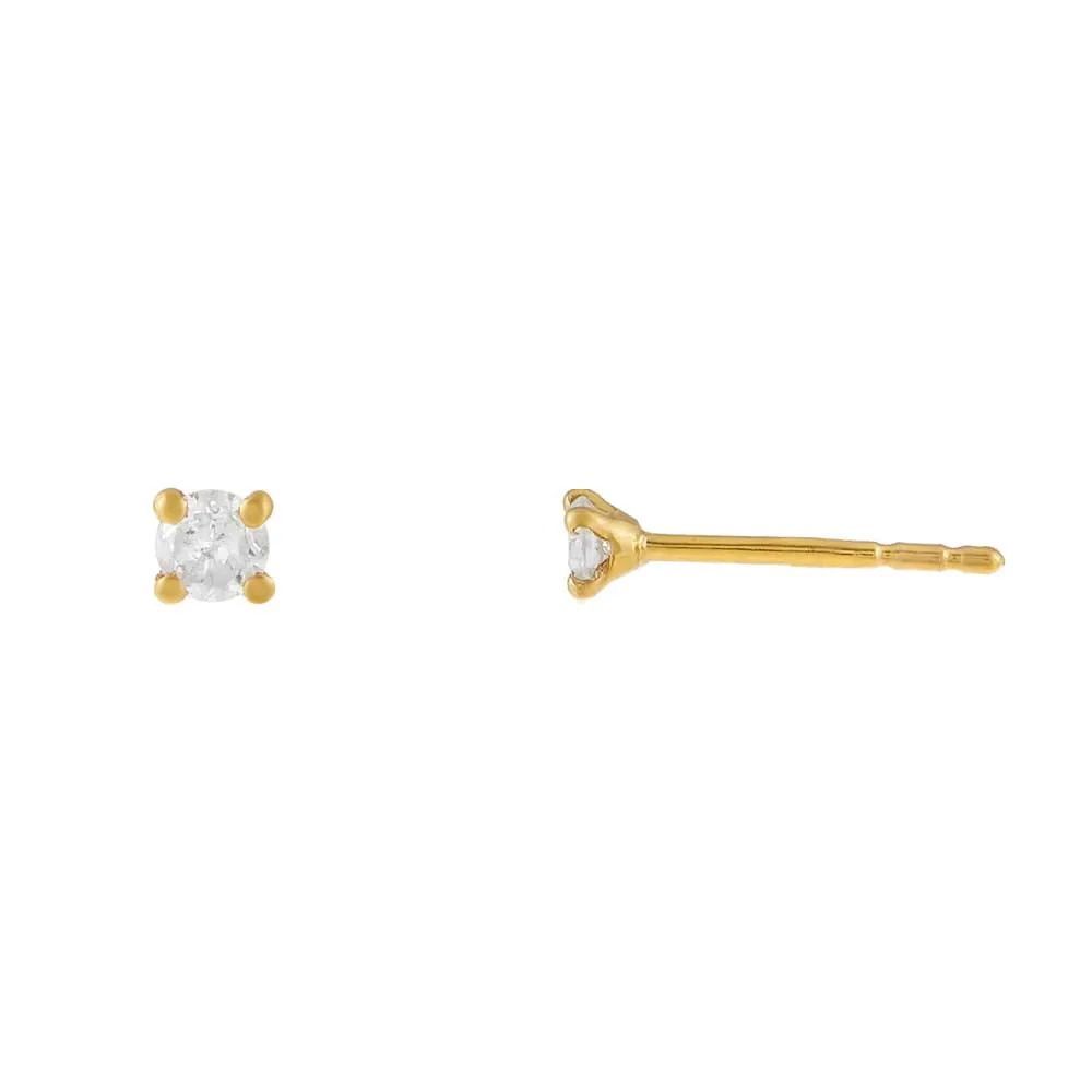 Prong Set Diamond Stud Earring 14K sold by Adina Eden's