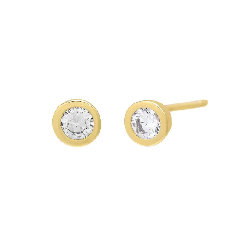 Bezel Stud Earring sold by Adina Eden's