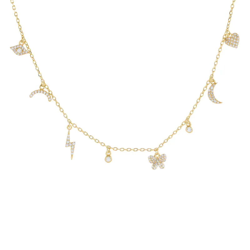 Pavé Mini Charms Necklace sold by Adina Eden's