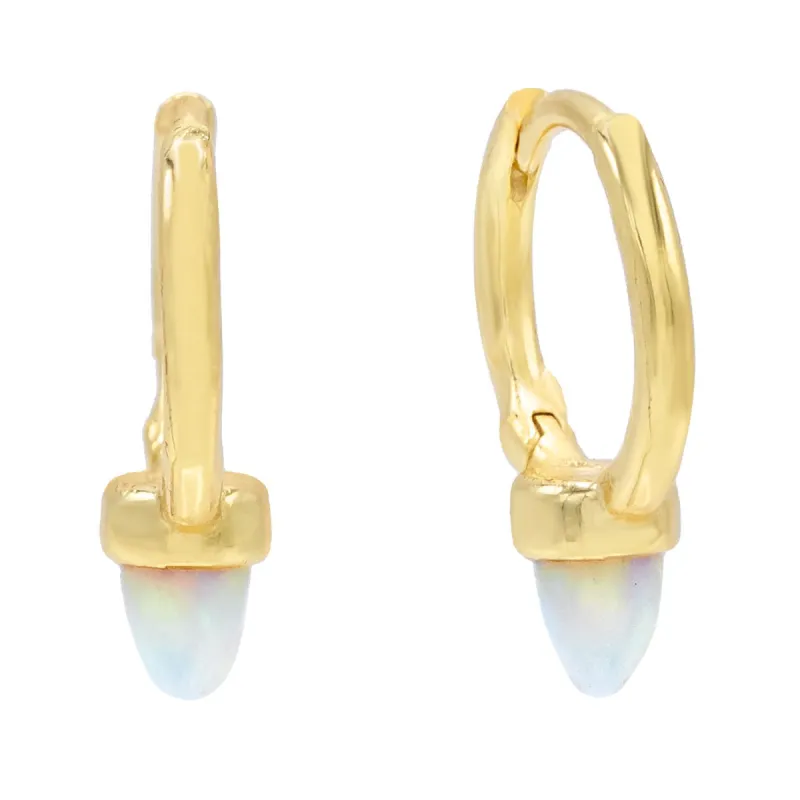 Hanging Opal Huggie Earring sold by Adina Eden's