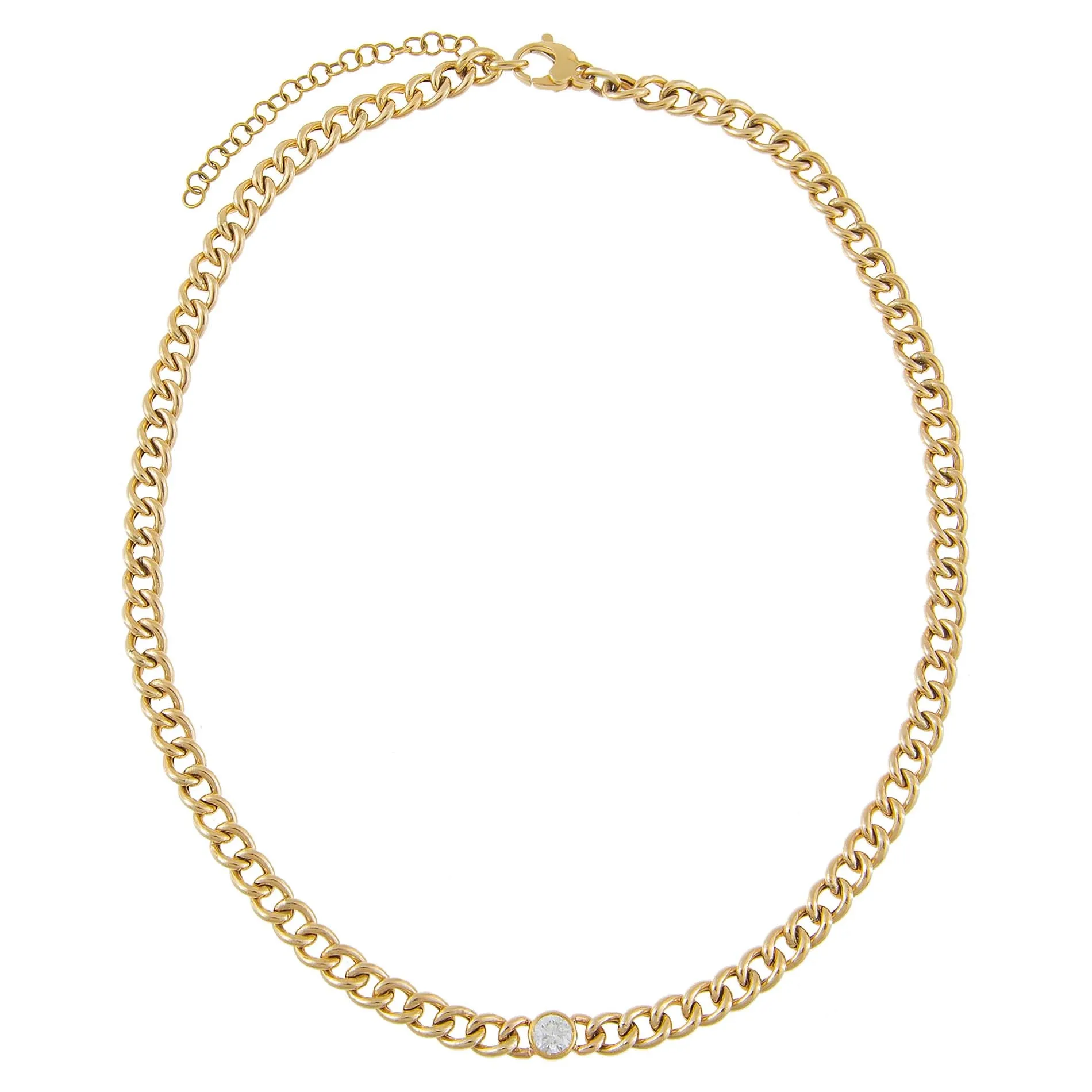 Diamond Bezel X Cuban Link Choker 14K sold by Adina Eden's product image thumbnail 3