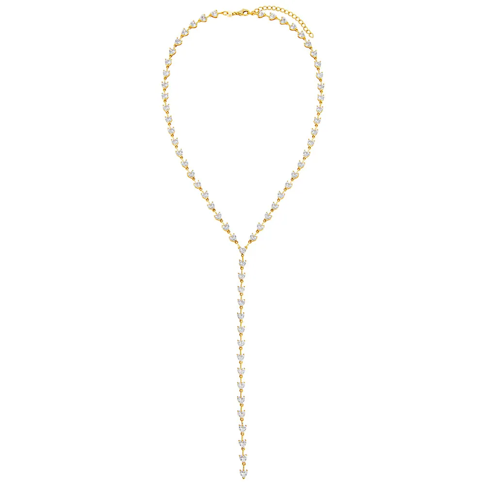 CZ Heart Stone Lariat sold by Adina Eden's product image thumbnail 4