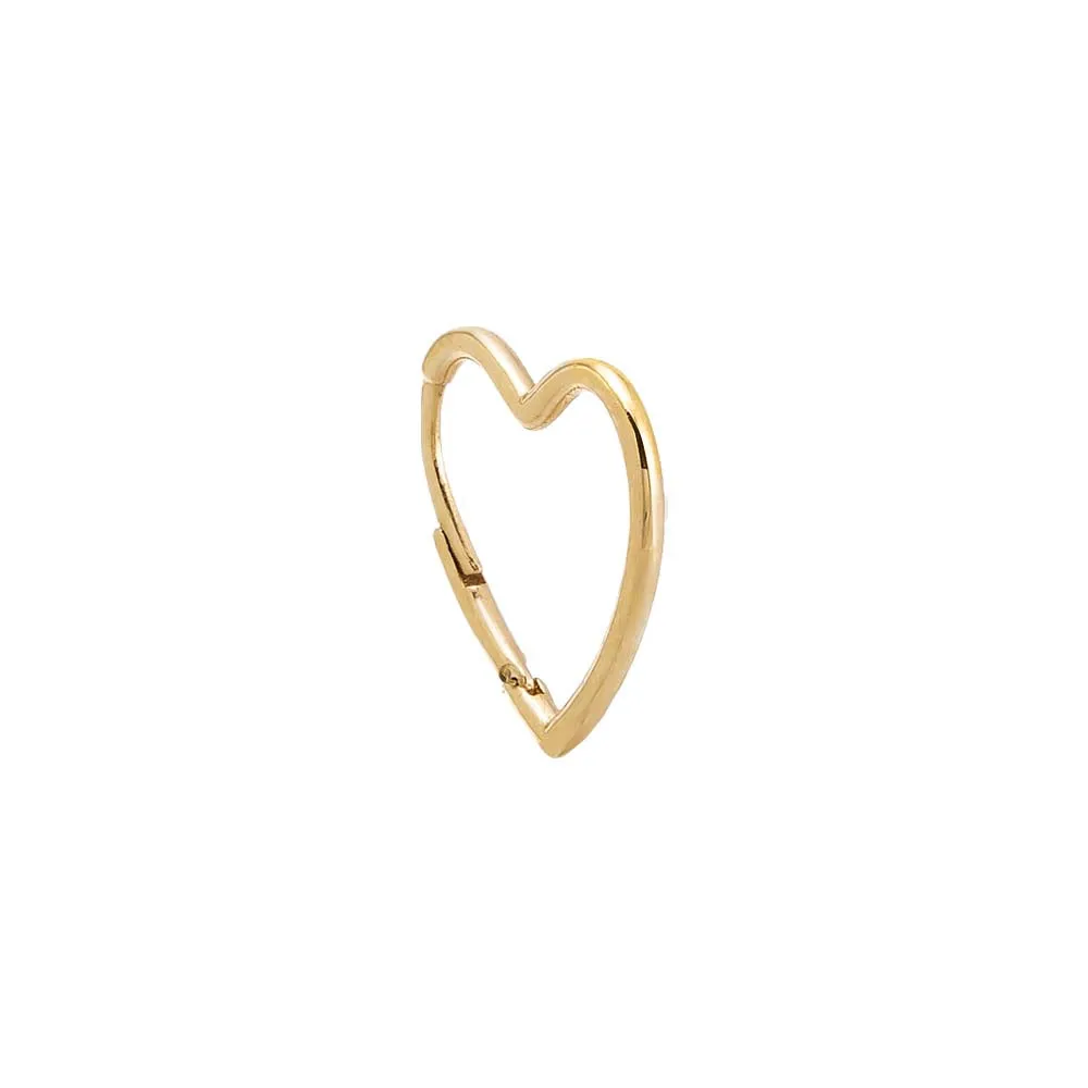 Solid Open Heart Huggie Earring 14K sold by Adina Eden's product image thumbnail 3