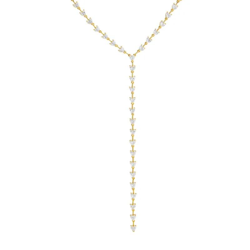 CZ Heart Stone Lariat sold by Adina Eden's