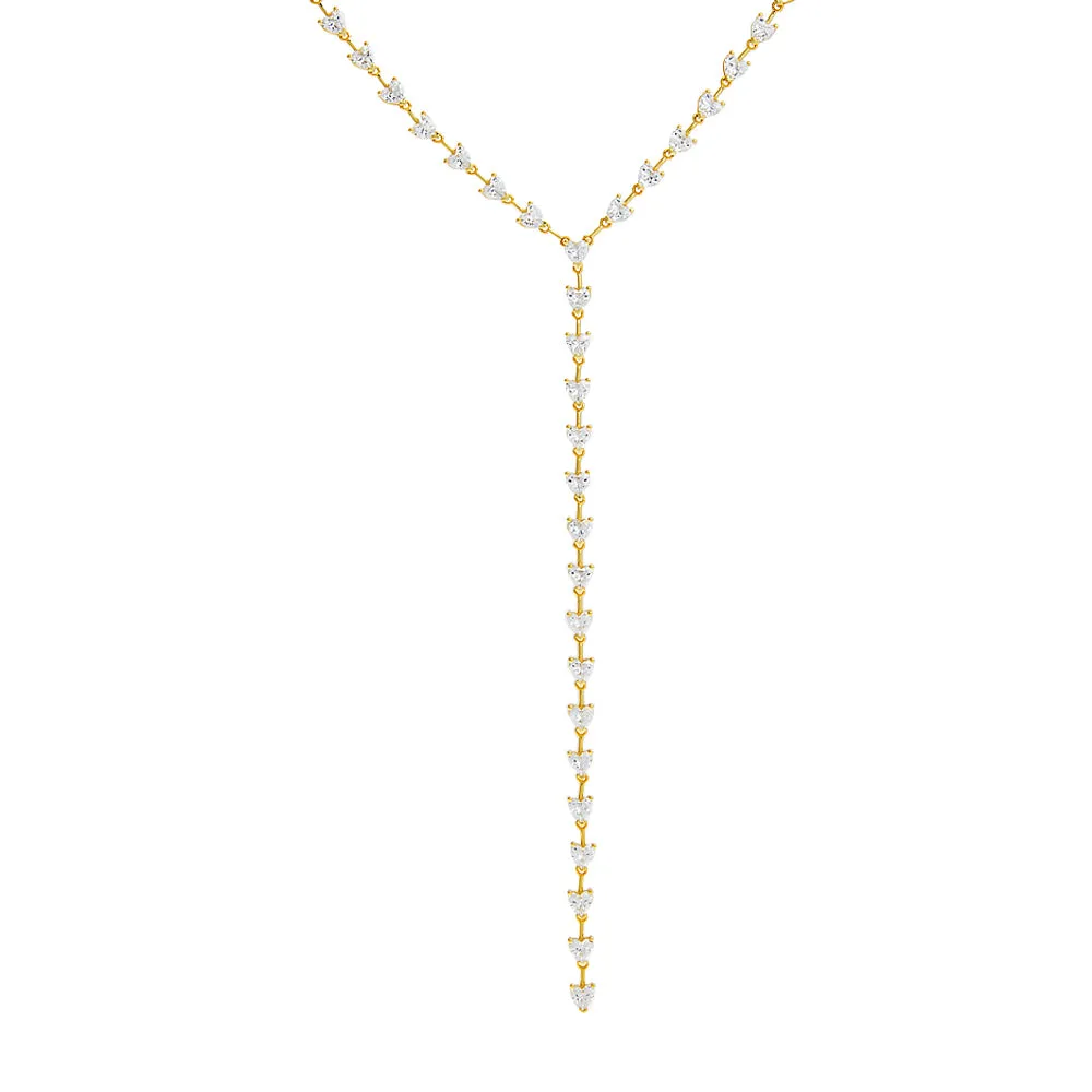 CZ Heart Stone Lariat sold by Adina Eden's
