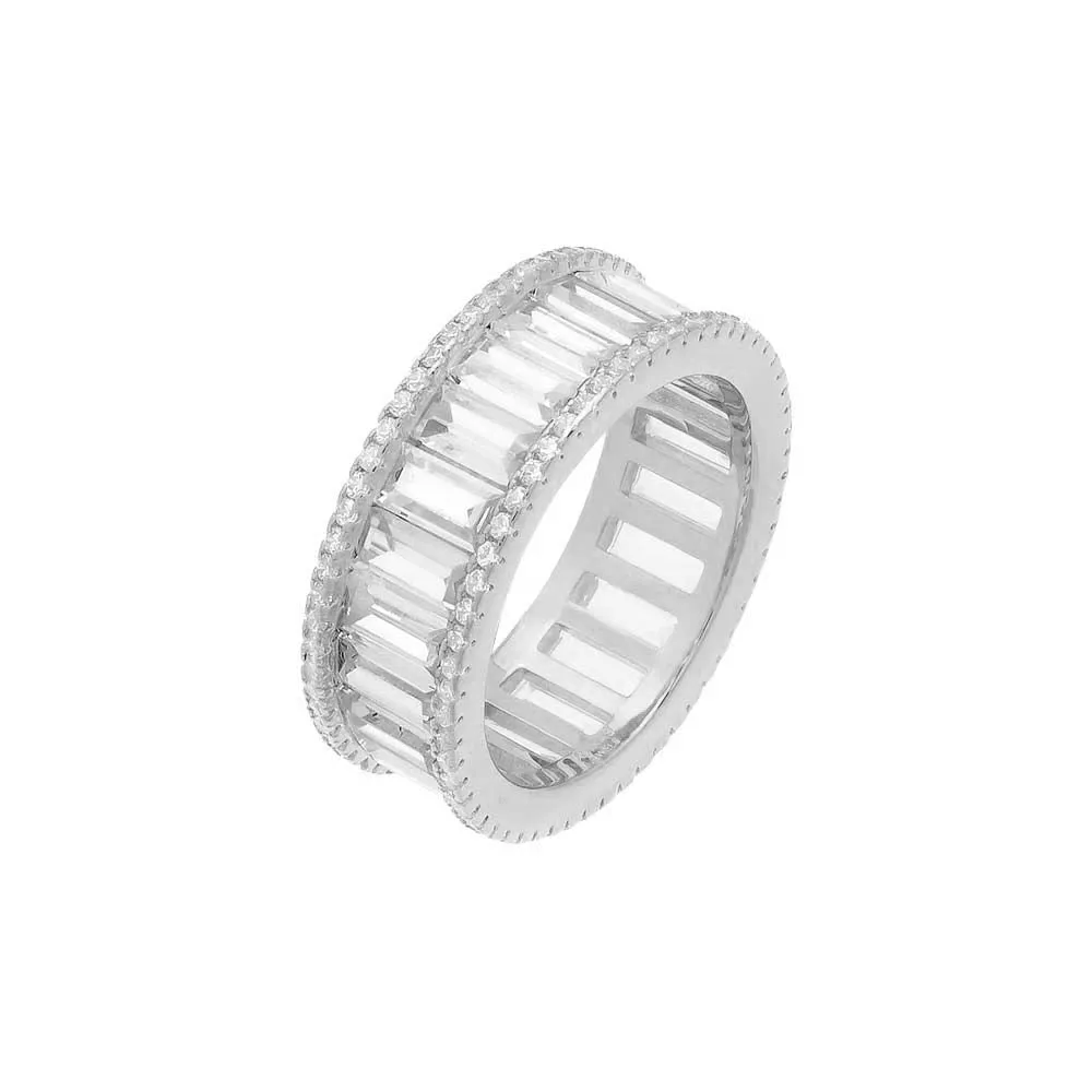 Pavé x Baguette Eternity Band sold by Adina Eden's