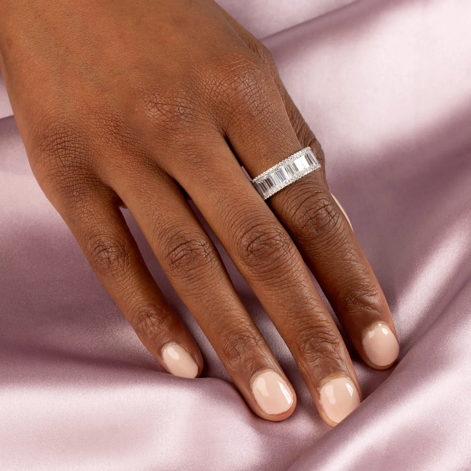 Pavé x Baguette Eternity Band sold by Adina Eden's product image thumbnail 3