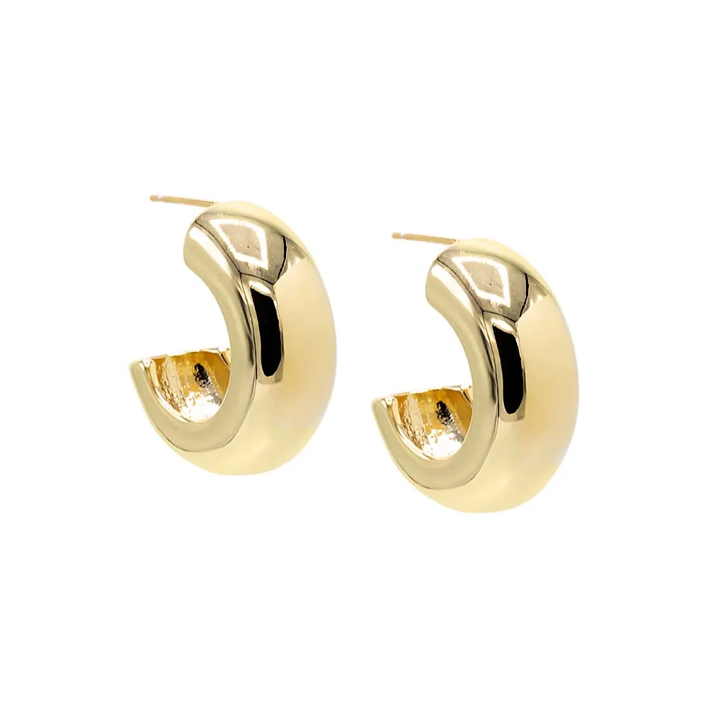 Solid Hollow Rounded Hoop Earring sold by Adina Eden's