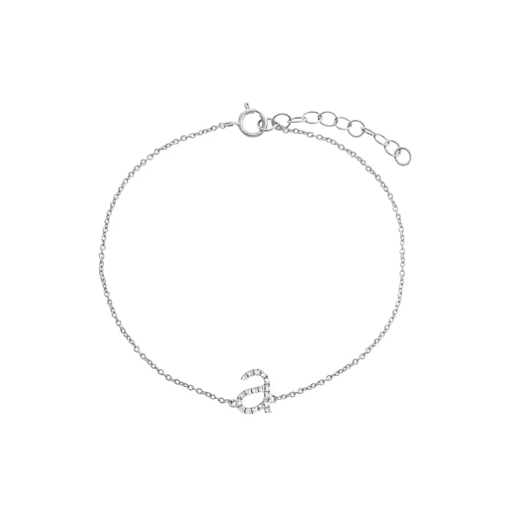 Diamond Lowercase Initial Bracelet 14K sold by Adina Eden's product image thumbnail 4