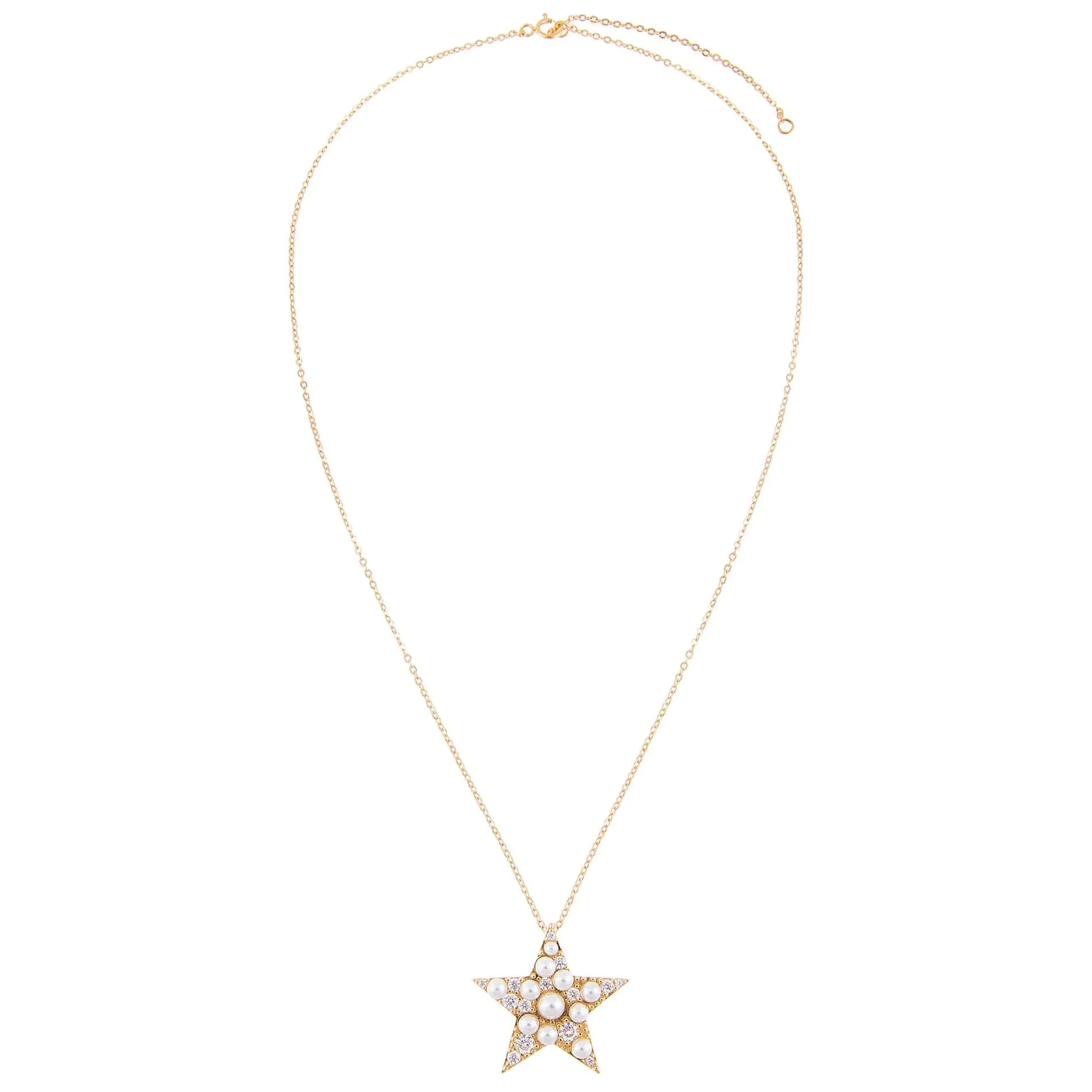CZ Pearl Star Necklace sold by Adina Eden's product image thumbnail 3