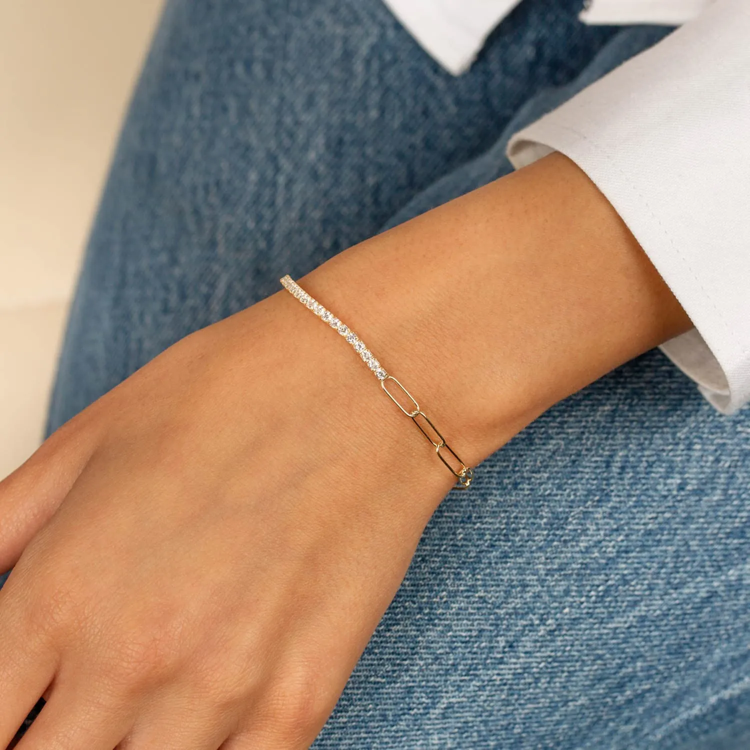 Tennis X Link Bracelet sold by Adina Eden's product image thumbnail 2