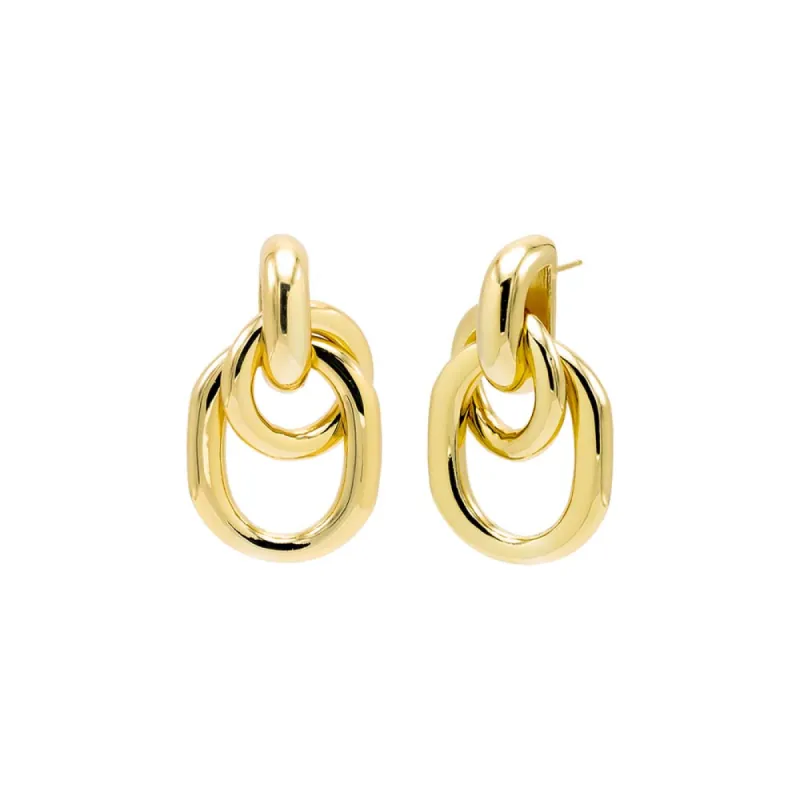Solid Intertwined Drop Link Stud Earring sold by Adina Eden's