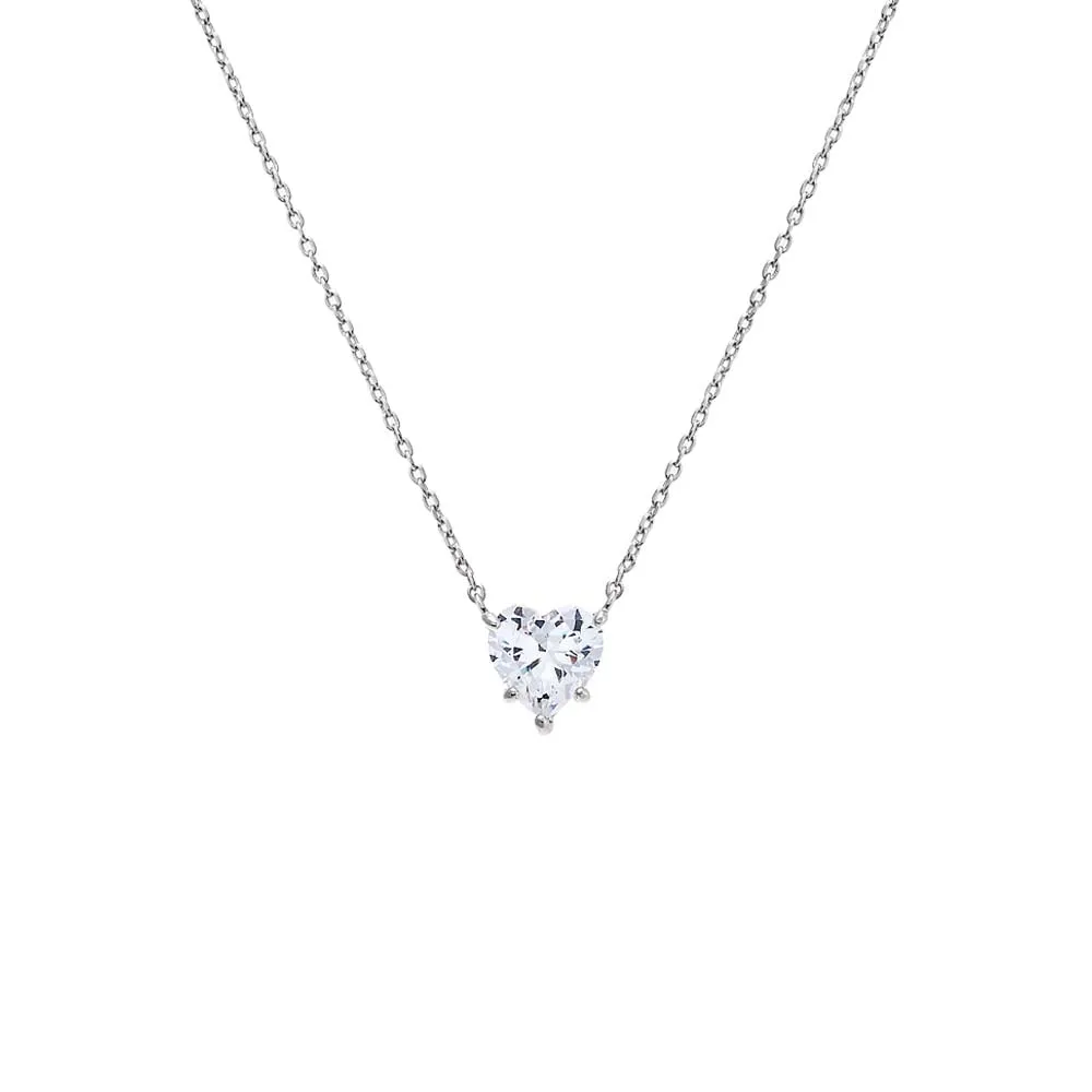 CZ Heart Shape Pendant Necklace sold by Adina Eden's product image thumbnail 5