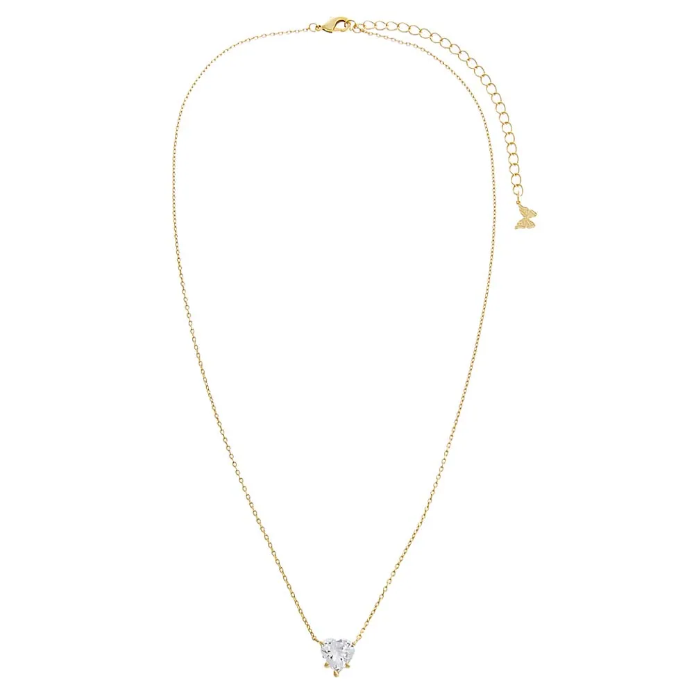 CZ Heart Shape Pendant Necklace sold by Adina Eden's product image thumbnail 3