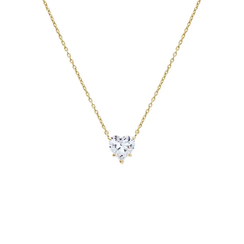 CZ Heart Shape Pendant Necklace sold by Adina Eden's