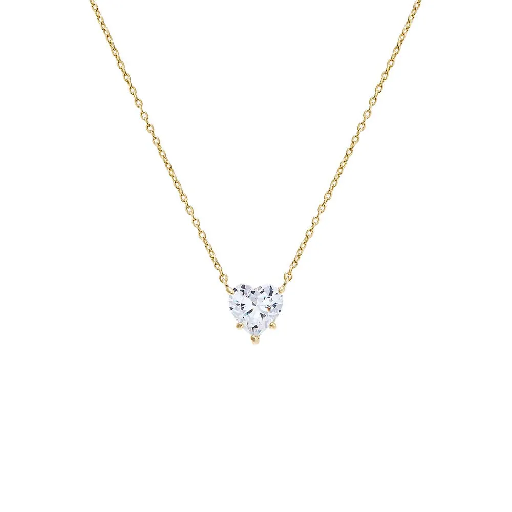 CZ Heart Shape Pendant Necklace sold by Adina Eden's